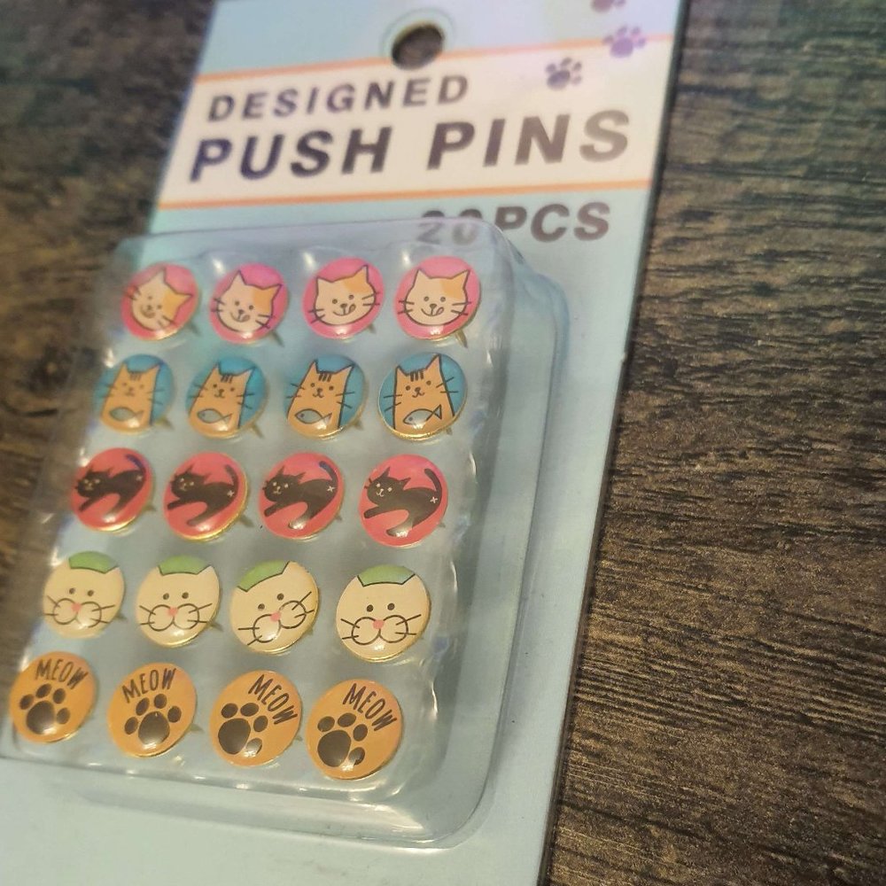 Cat Design Push Pins 20 PCS New! Super Cute